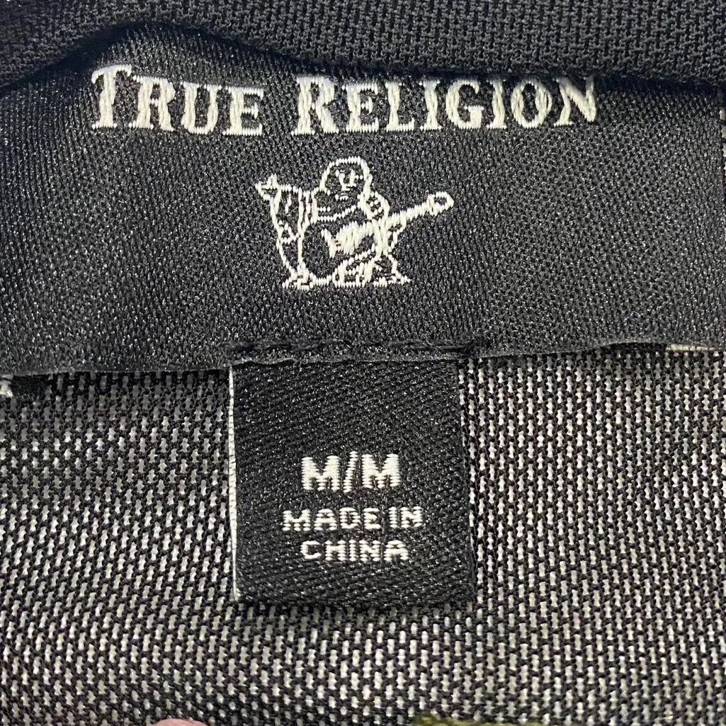 True Religion  Olive green Black Mesh zip up performance Bomber Jacket Sz MEDIUM - Image 6