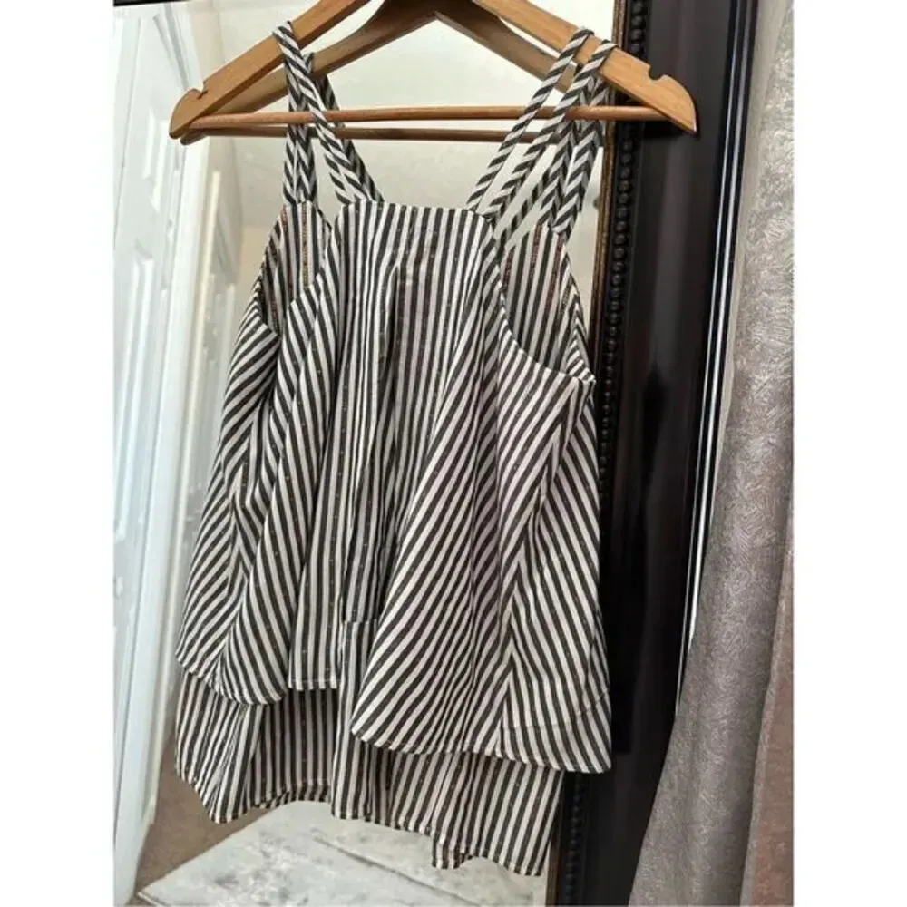 Crown & Ivy‎ Striped With Gold Inlay Blouse  Size Small - Image 3