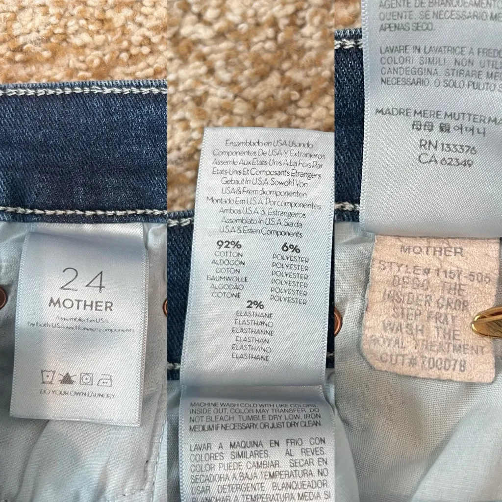 Mother The Insider Crop Step Fray in Royal Treatment Medium Dark Wash Size 24 - Image 13