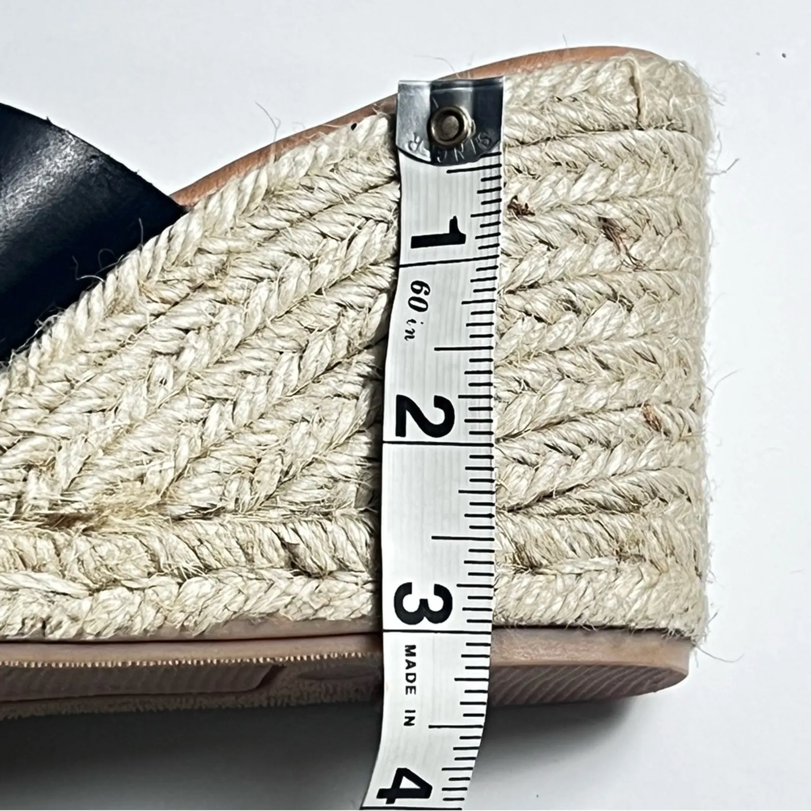 Maypol Women's Genuine Leather Upper Black Gold Studded Heeled Wedge Sz 39 - Image 3