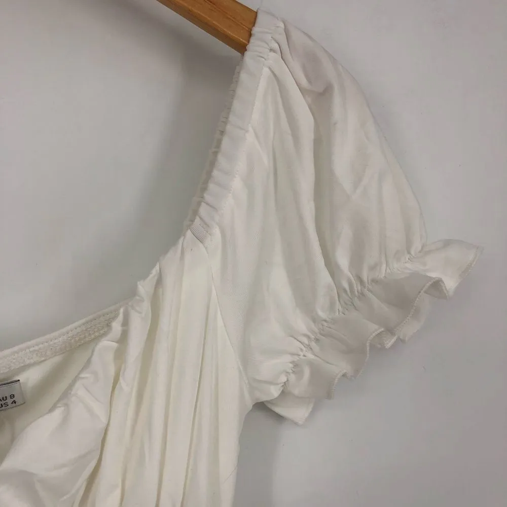 Hello Molly Montage Moment Dress in White size 4/Small NWT Ruched Off Shoulder - Image 5