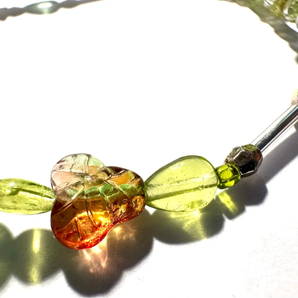 Artisan Crafted Bracelet featuring Genuine Peridot and Czech Glass Beads Blue - Image 3