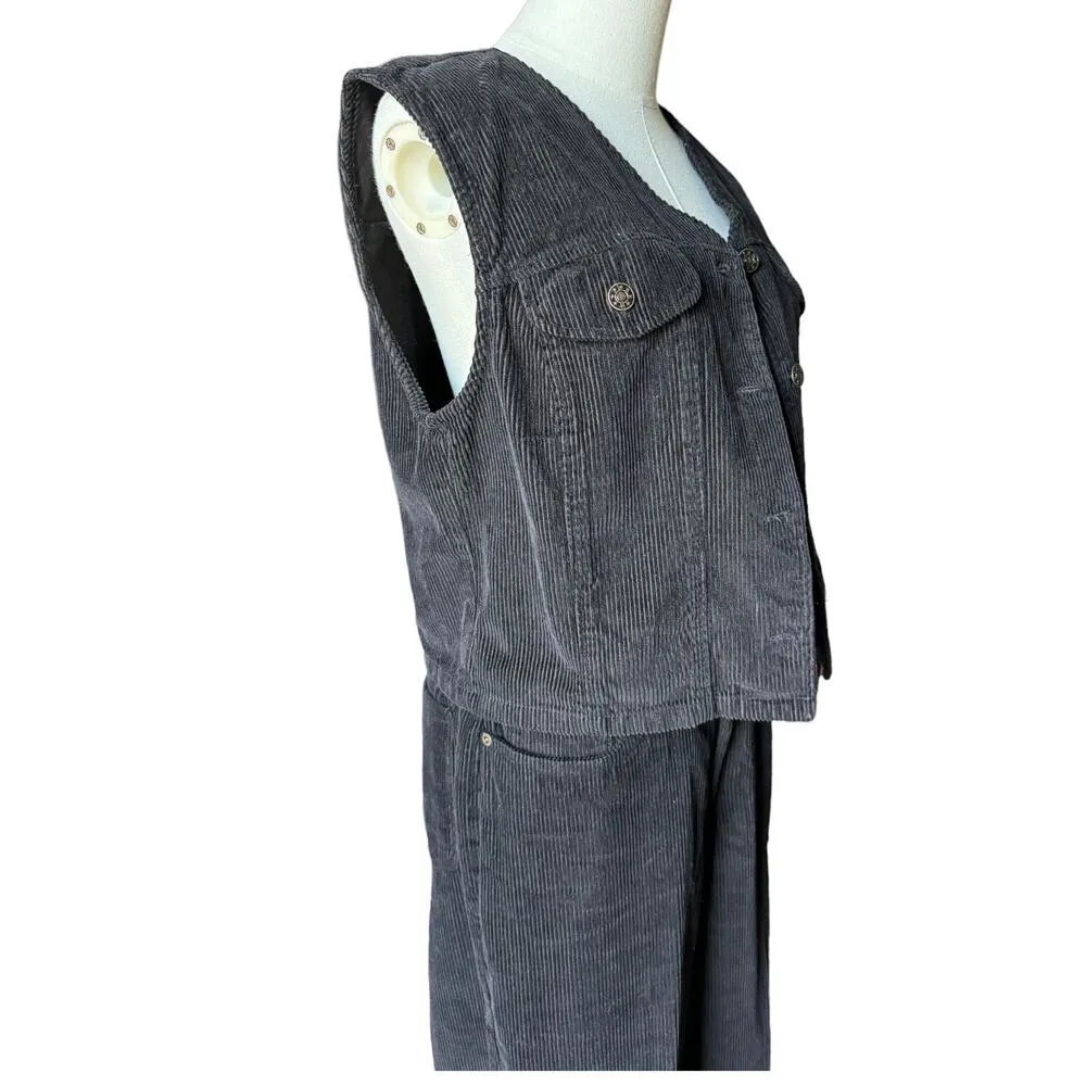 Y2K Vintage Corduroy Vest & High Waisted Pants by Kathy Ireland set size Medium - Image 11