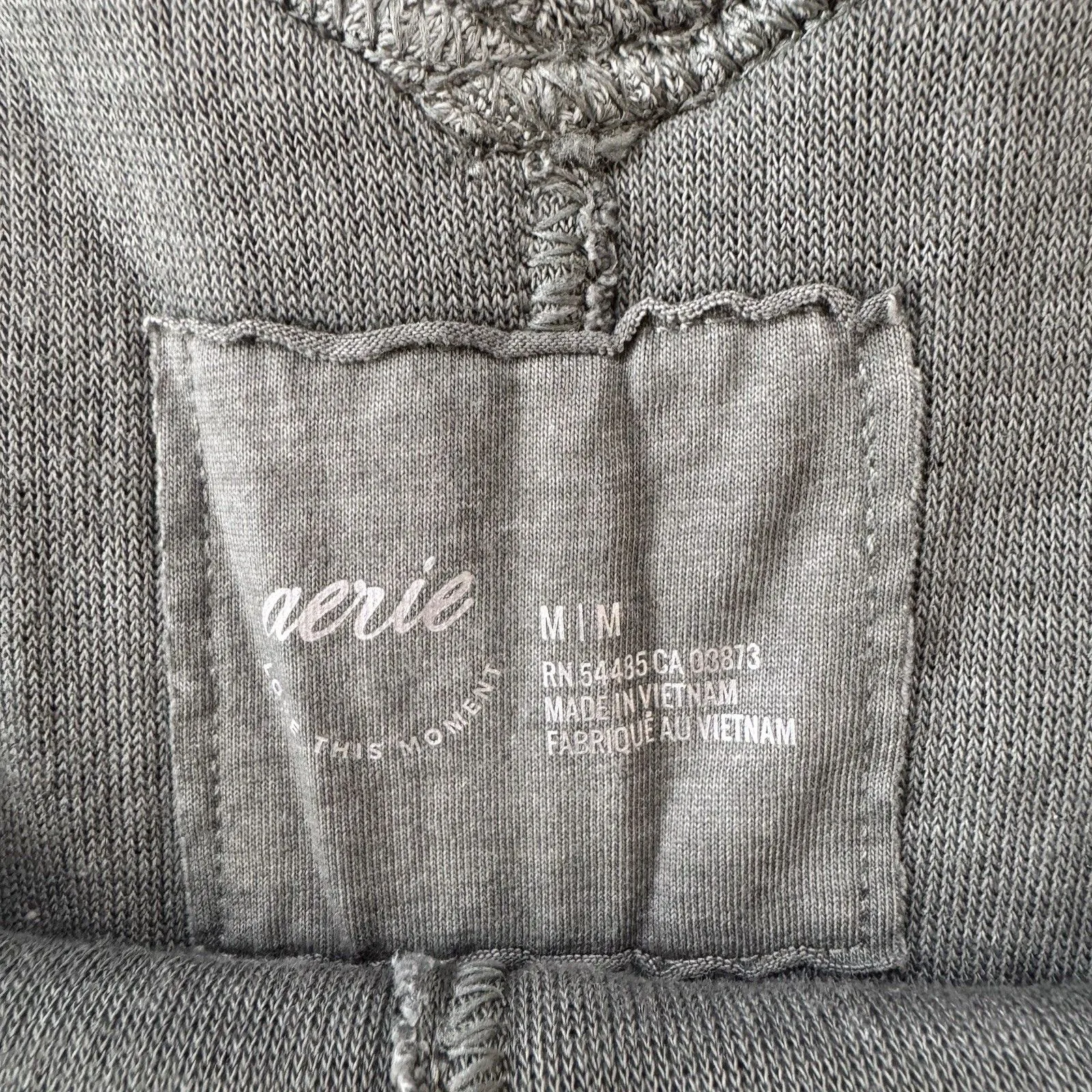 Aerie Wonder Textured V Neck Very Oversized Sweatshirt Womens Medium Green - Image 4