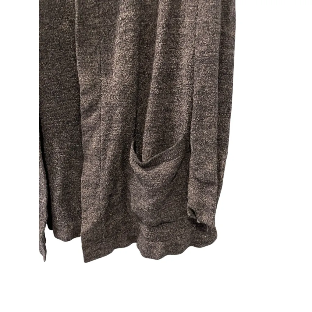 Barefoot Dreams Open Front Hooded Gray Long Sleeve Cardigan Women's Size Medium - Image 2