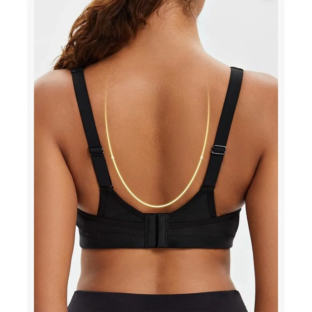 NEW Sports Bra High Impact Bust Full Coverage Adjustable Wirefree 44DDD Black Size undefined - Image 2