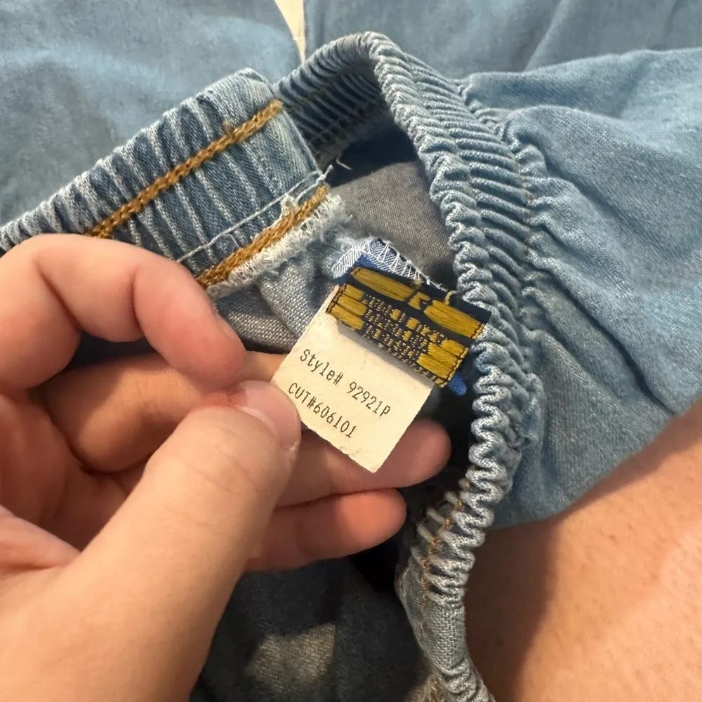 Vintage 14P Elastic Waist Jean Light Wash Pants Streetwear Casual Blue - Image 3