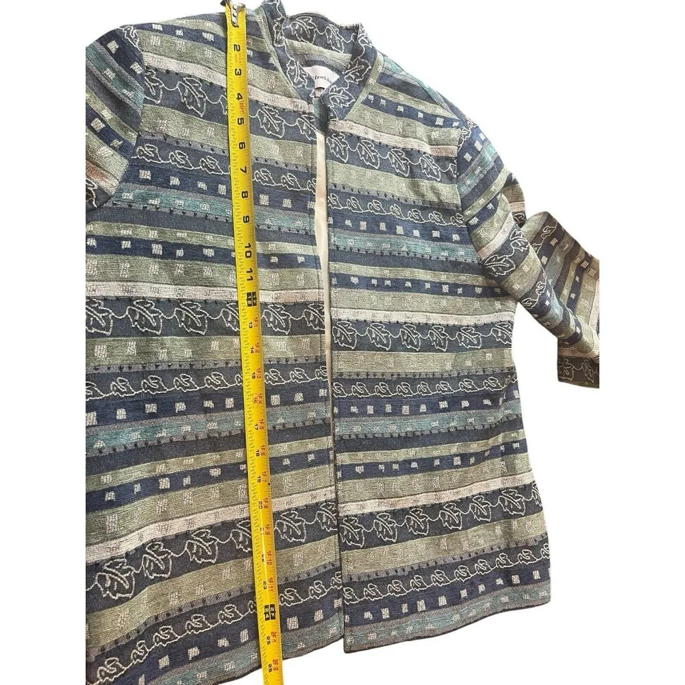 ALFRED DUNNER "QUINCY MARKET” JACKET BLAZER BLUE/GREEN TEXTILE SIZE 12 NWT - Image 12