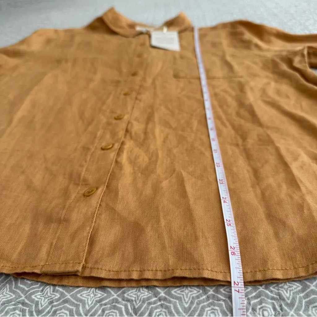 NEW! Garnet Hill Easy Linen Button Up Shirt Size 16 - Image 7