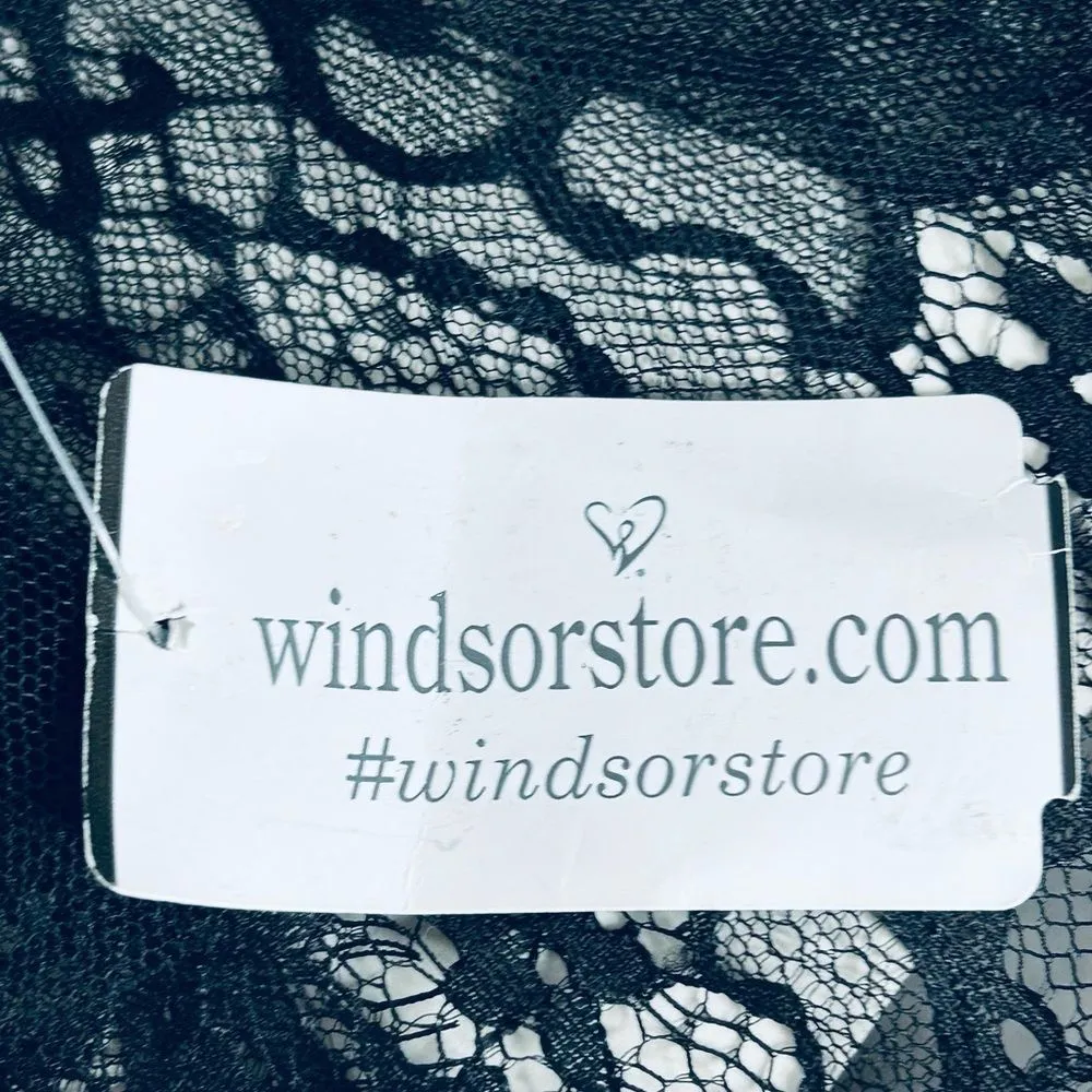 NEW Windsor Sheer Black Lace Bodysuit size Medium - Image 8