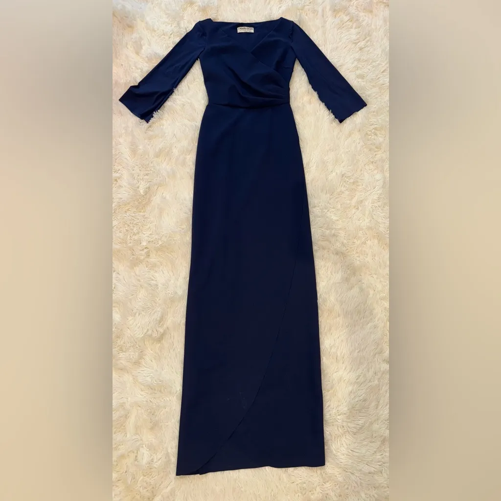 NEW Chiara Boni La Petite Robe Zalfa Ruched Faux Wrap Gown sz 6 42 - Image 4