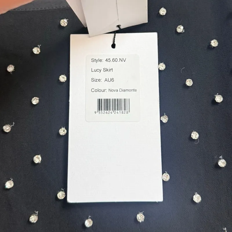 Anna Quan 1480$ Rhinestoneb Embellished Skirt US 2 Fancy Gala Wedding‎ Black Tie - Image 9