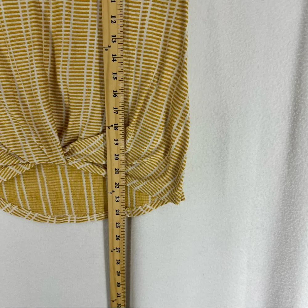 W5 Short Sleeve Striped T Shirt Blouse Womens Large Yellow - Image 3