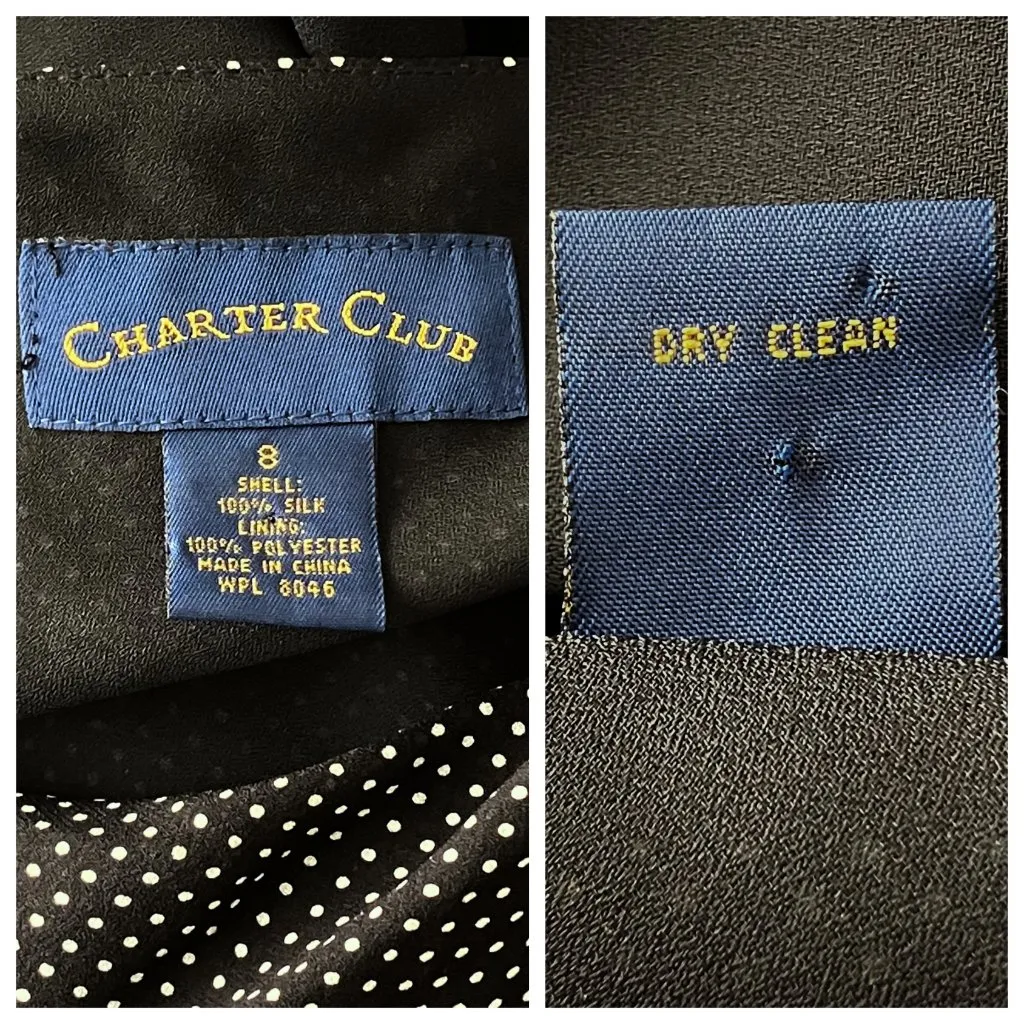 Vintage Y2K 100% Silk Polka Dot Cowl Neck Midi Dress. S/M 8. Preppy Twee Black - Image 13