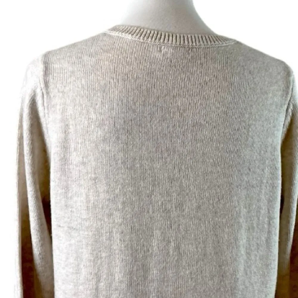 Westport Dressbarn Sweater Soft Knit Love Oatmeal Gold Love Women’s Size Medium - Image 8