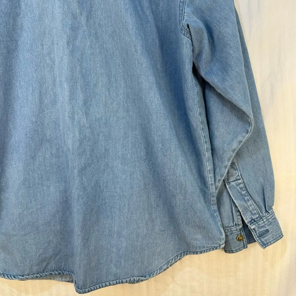 Marsh Landing Button-Down Patriotic Stars Shirt Women’s Size Medium Embroidered - Image 7