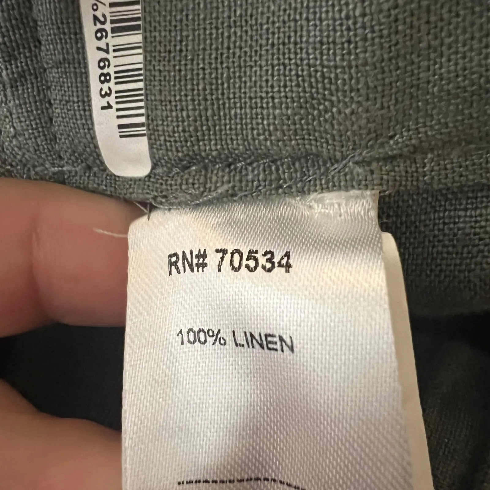 Orvis Womens Linen Wide Leg Pants Size M Pull On Olive Green Casual Trousers - Image 8