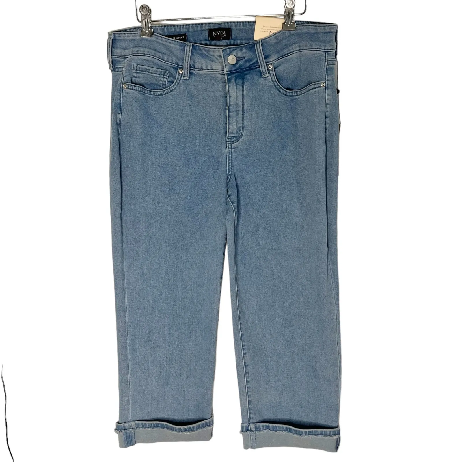 NWT NYDJ Marlin Straight Crop With Fray Bell Isle Lift X Tuck Size 10 - Image 3