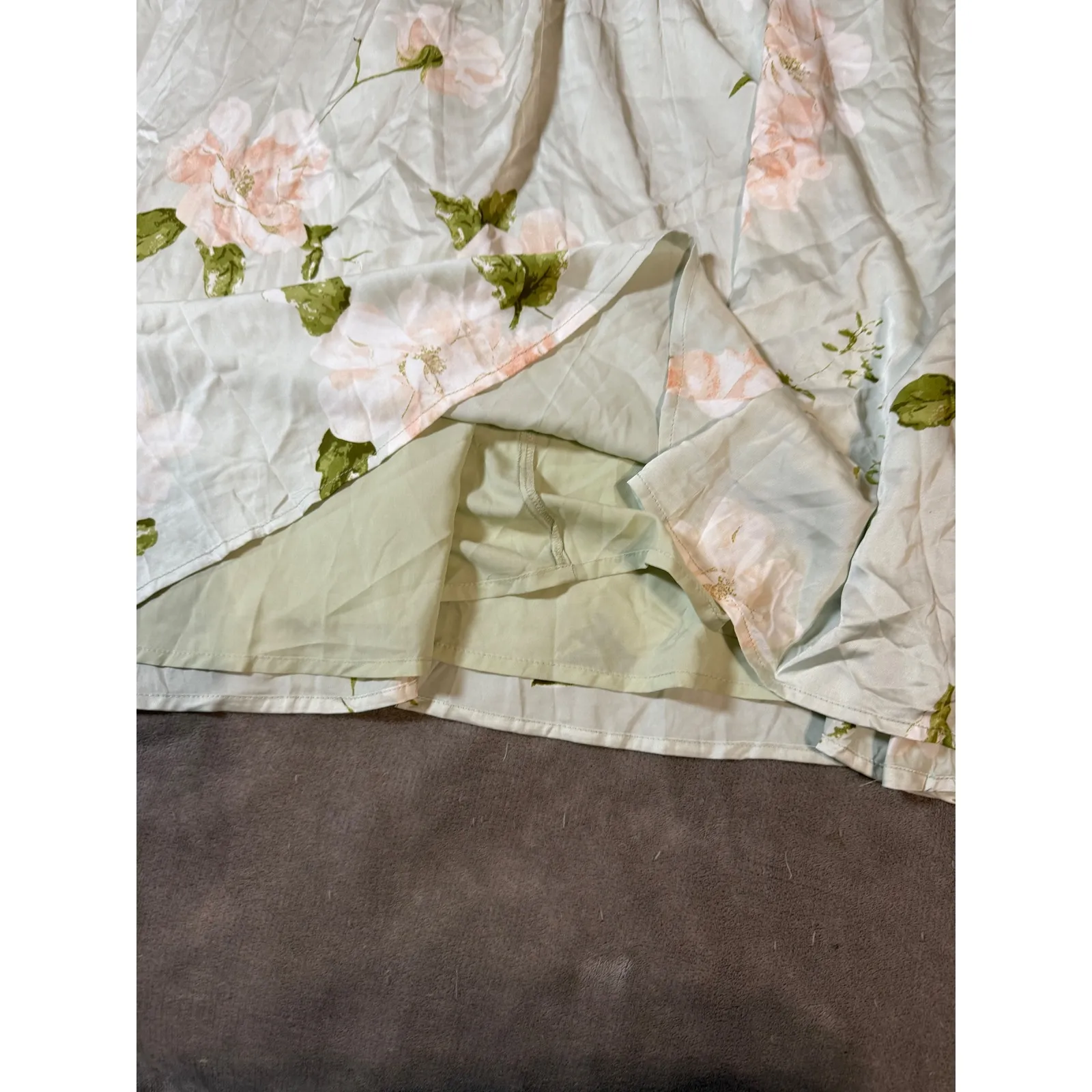 NWOT Lulus Large Radiant Occasion Light Green Floral Satin A-Line Maxi Dress - Image 14