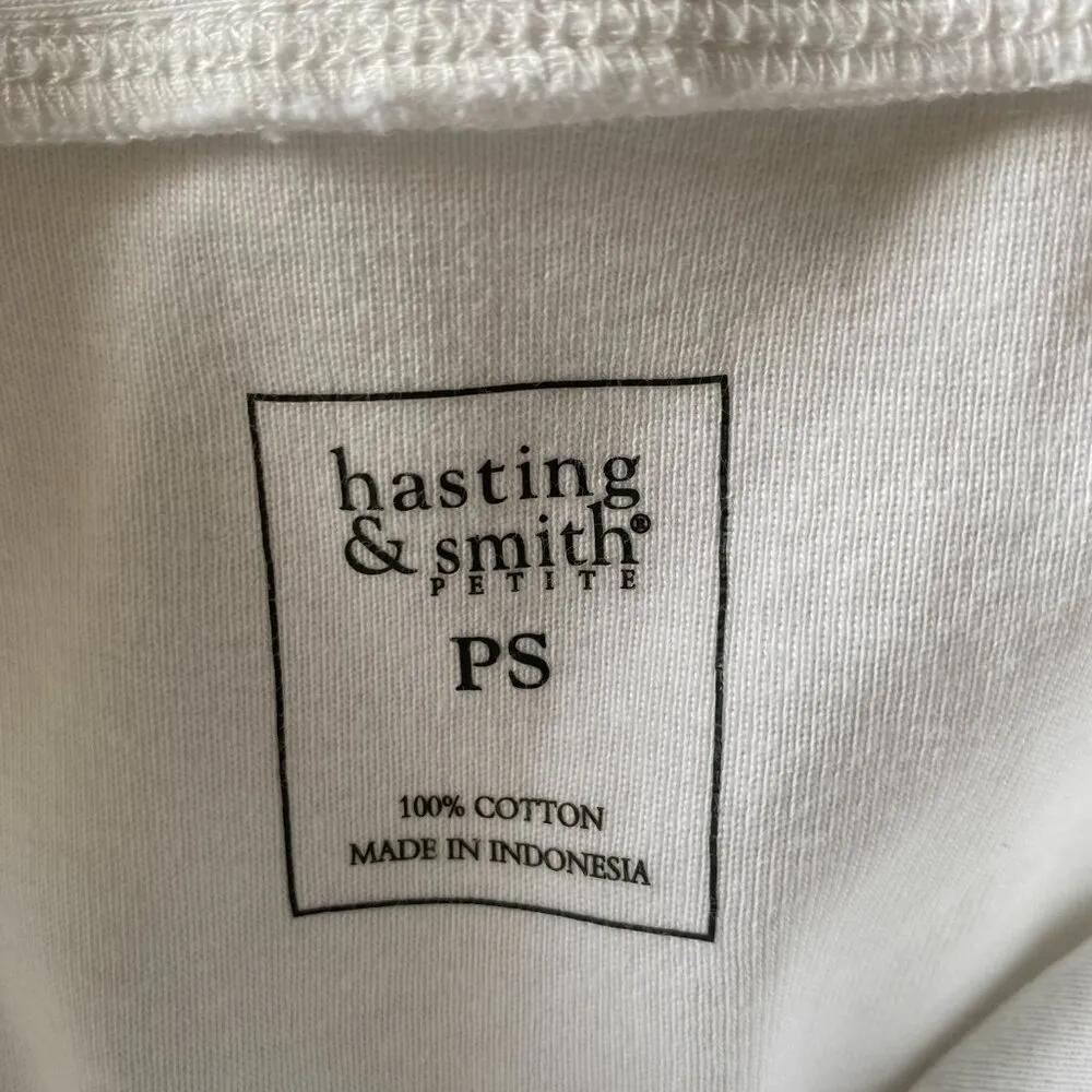 women's size PS white stretchy v-neck 3/4 sleeve pullover top - Image 6