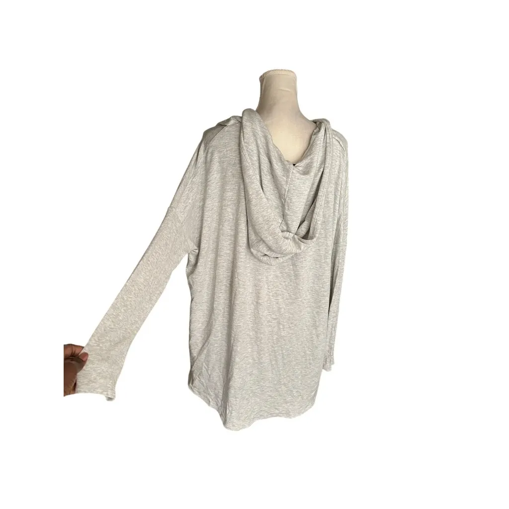 Athleta Purana Wrap Hoodie Sweatshirt Oatmeal Color Long Sleeve Pockets Sz XL - Image 3