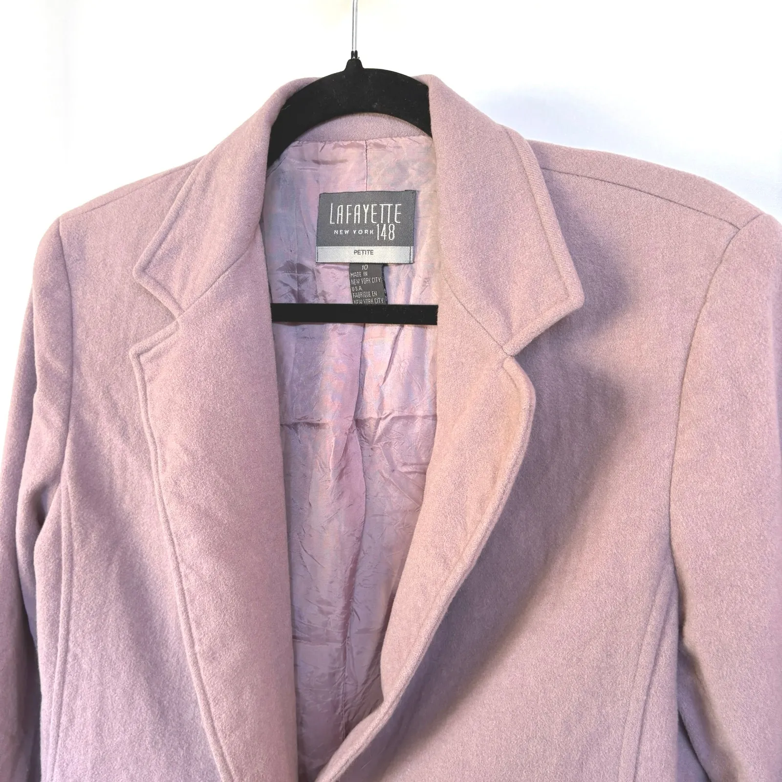 Lafayette 148 Purple Blazer Jacket Angora Cashmere Career Quiet Luxury Petite 10 Size 10P - Image 2