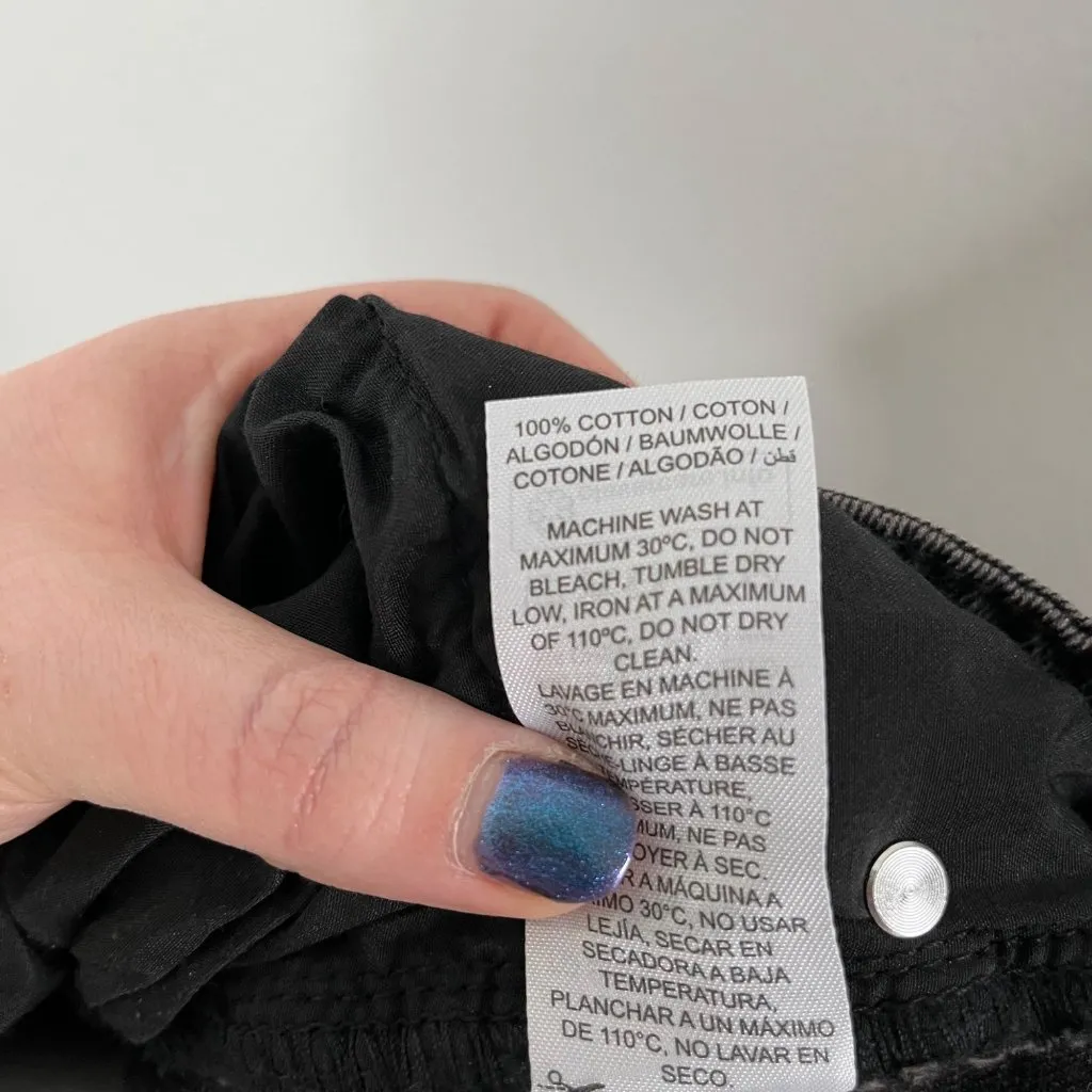 Edikted Black Bow Pocket Relaxed Cotton Denim Jeans size Large kawaii kpop - Image 10