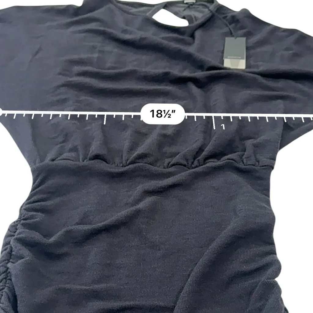 Monrow SUPER SOFT OPEN BACK SHIRRED DRESS BLACK Long Sleeve Size Small NEW - Image 10