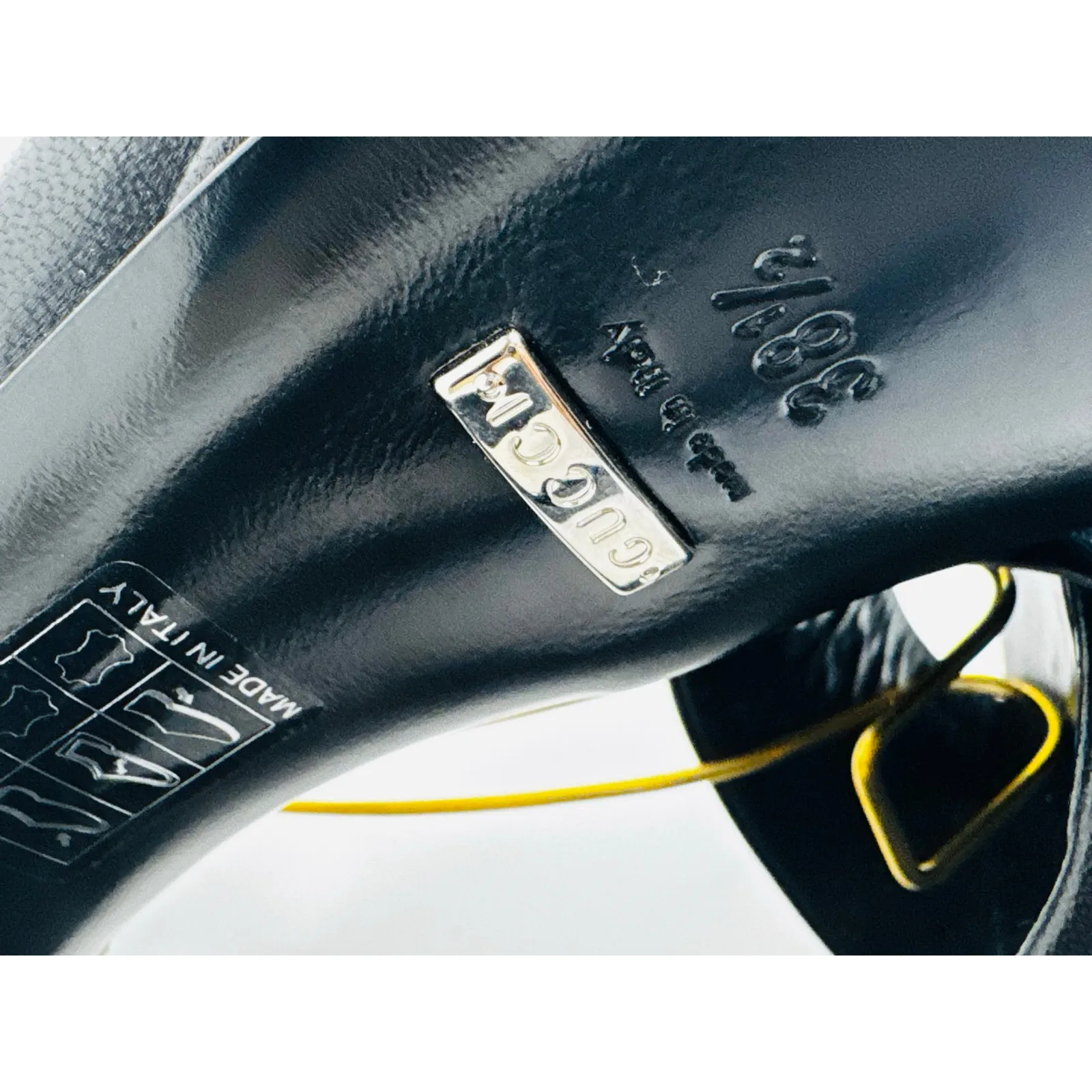 Gucci Black Studded Leila Platform Ankle Strap Heels size EU 38.5 Statement Pump - Image 6