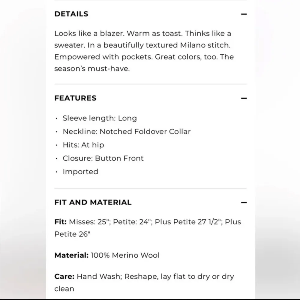 Talbots Merino Sweater Jacket Blazer in Heathered Denim Blue Medium - Image 8