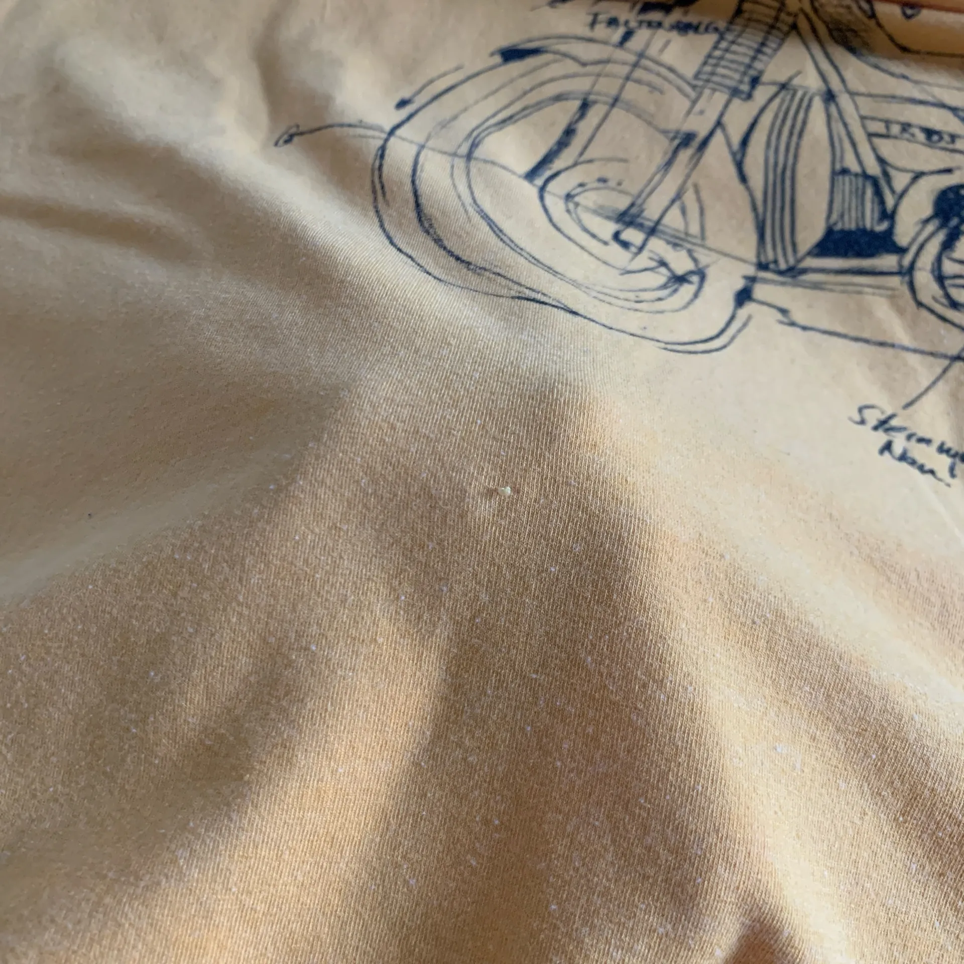 Women’s Large BMW Motorrad Mustard Yellow Motorcycle Sketch Graphic T - Image 4