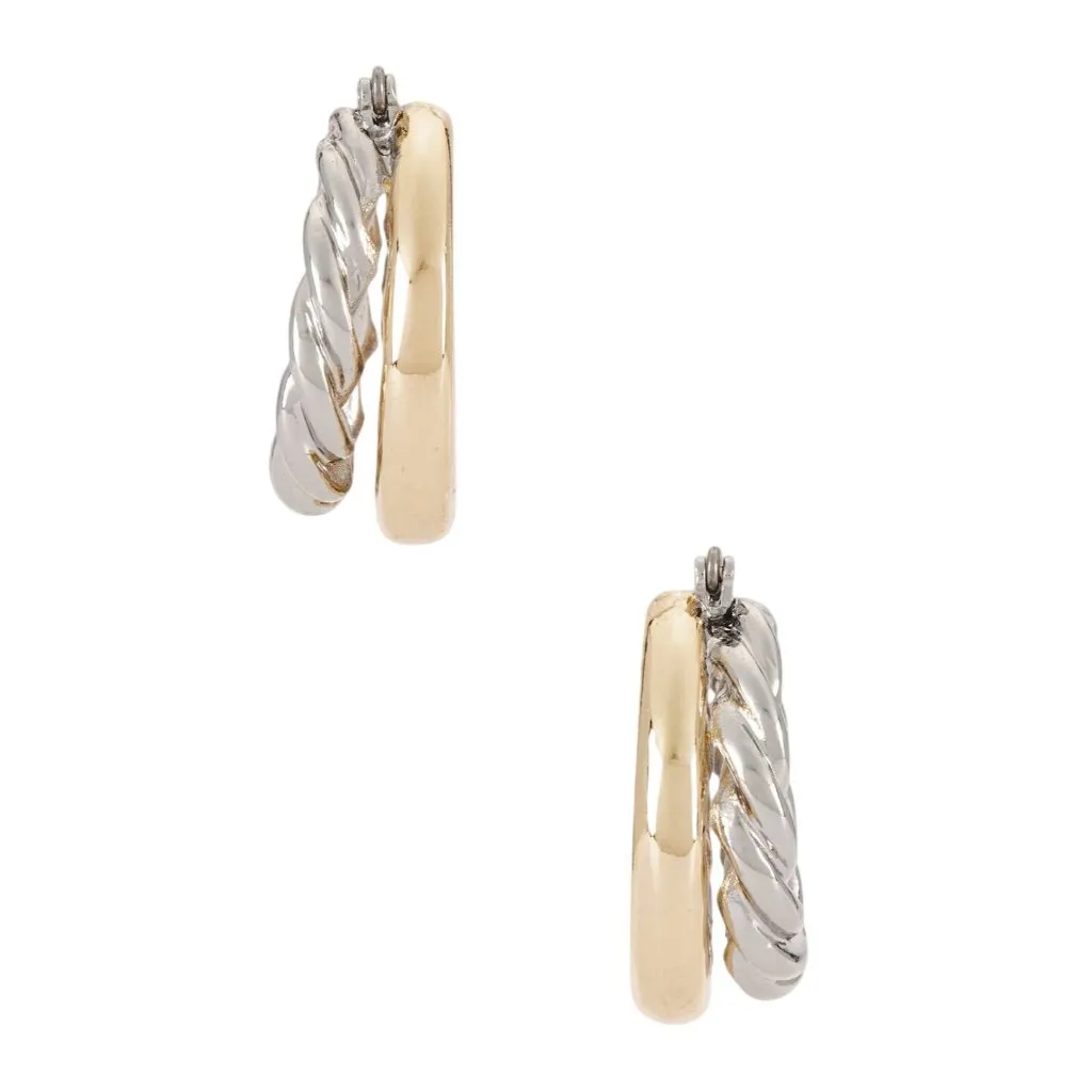 8 Other Reasons Spiral Huggie in Silver One Size Womens Hoops Earrings - Image 2