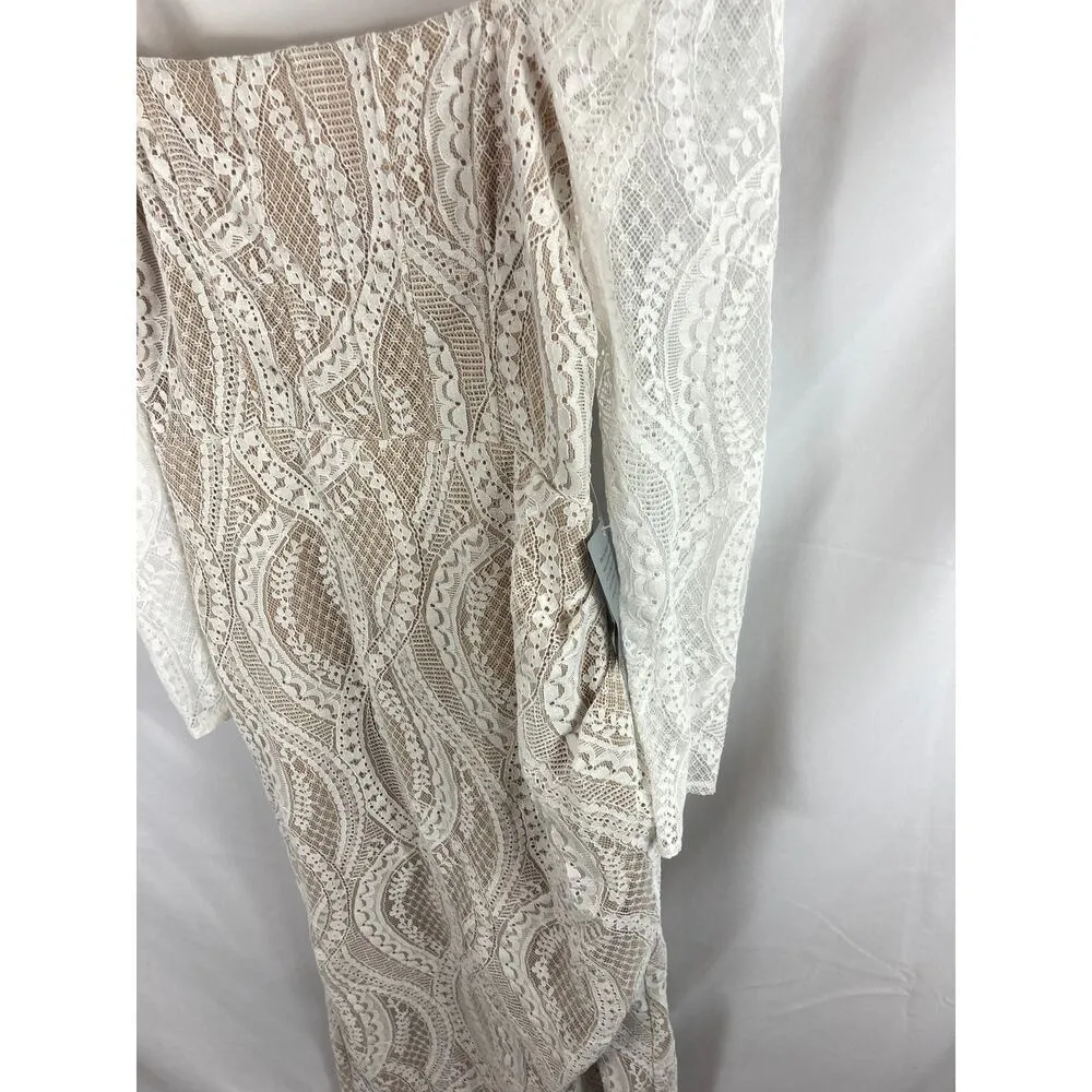 Saylor Phillipa Long Sleeve Lace Midi Cocktail Dress size Large - Image 3