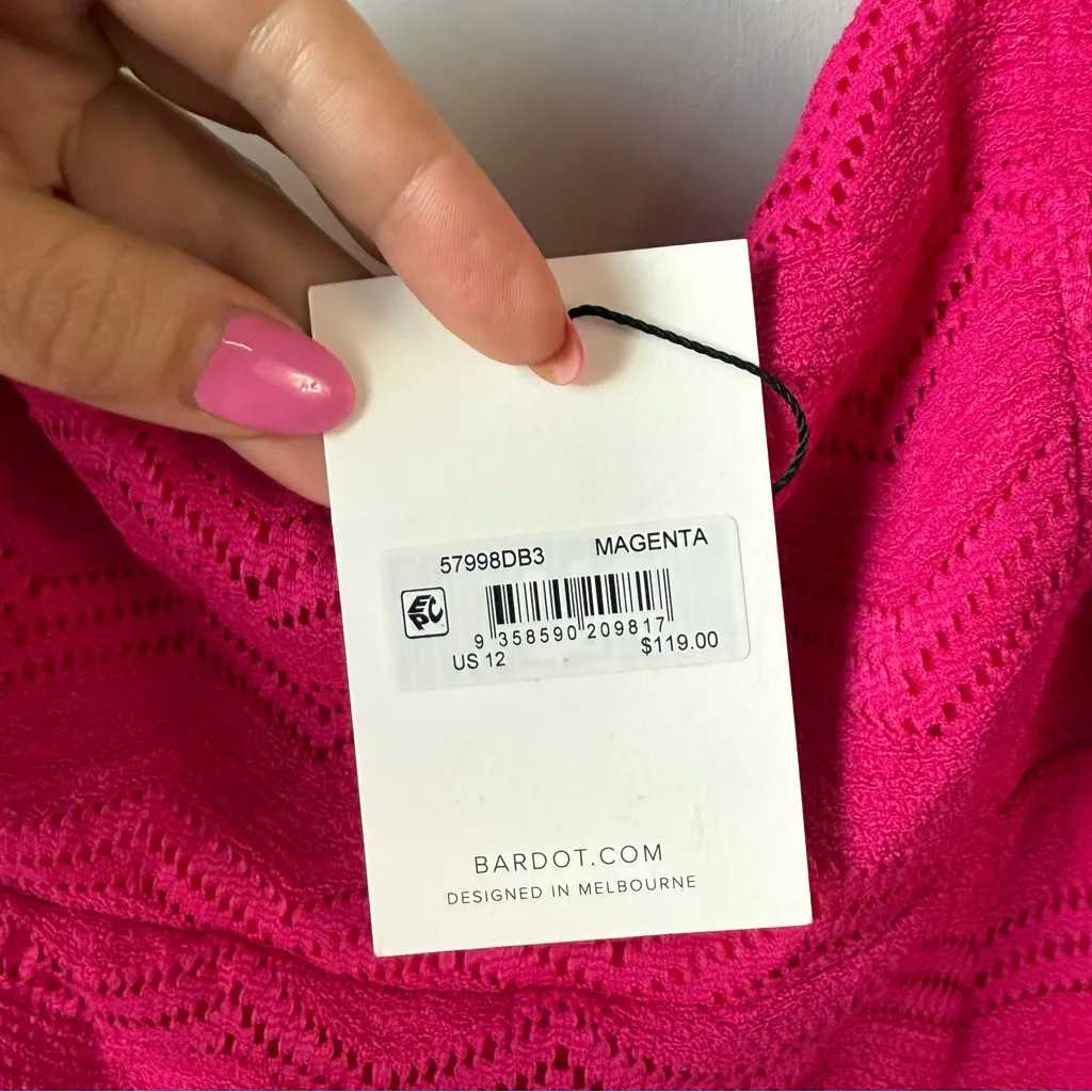 Bardot Adoni Zigzag Midi Dress Magenta Pink 12 - Image 6