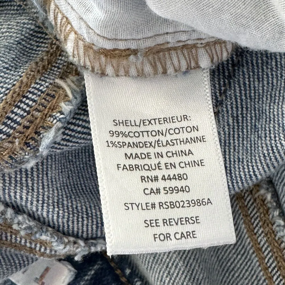 Tinseltown JRS SZ 7 Jeans High-Rise Zip-Fly Distressed Frayed Hems Medium Wash - Image 9