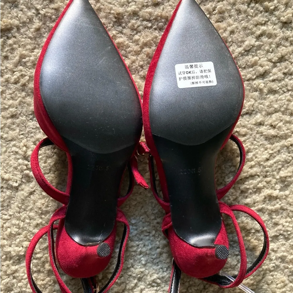 Women’s Red Suede T - Image 6