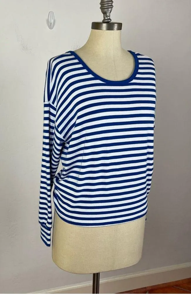 Sundry Blue Stripe Tie Back Long Sleeve - Image 2