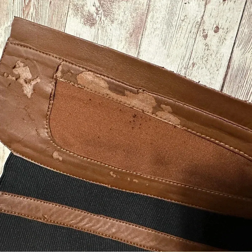 Marc Fisher Leather Riding Boots Women’s Size 8.5 M Two Toned Brown Black - Image 4