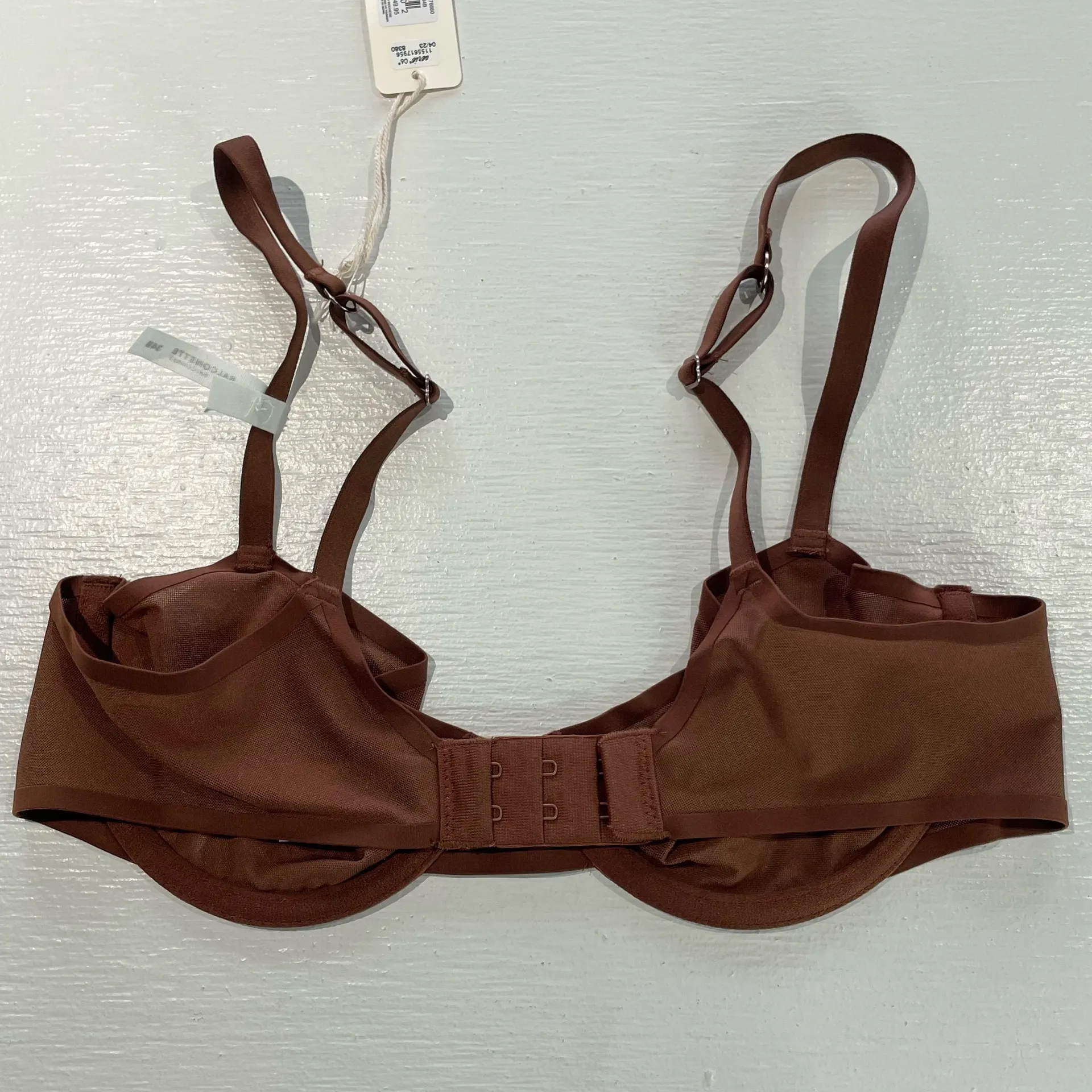 New Aerie SMOOTHEZ Mesh Unlined Underwire Balconette Bra Brown Size 34B - Image 7