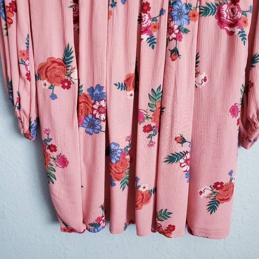 Matilda Jane Long Sleeve Coral Floral Let's Go Out Dress - Image 2