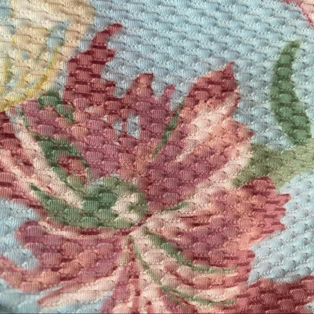 Textured Hipster Floral Bikini Bottoms Blue Size Large Swimwear New - Image 8