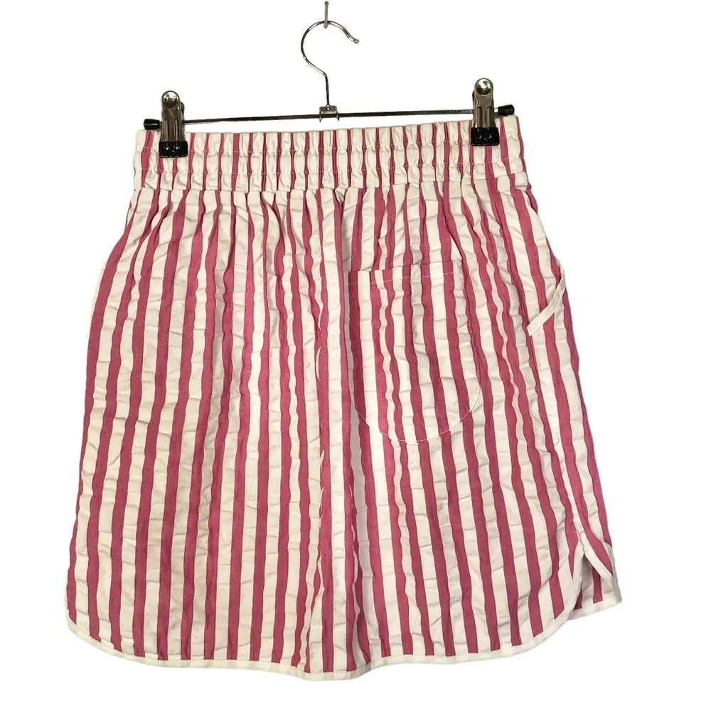 Urban Outfitters UO Anna Dolphin Hem Pink & White Stripe Mini Skirt S - Image 3