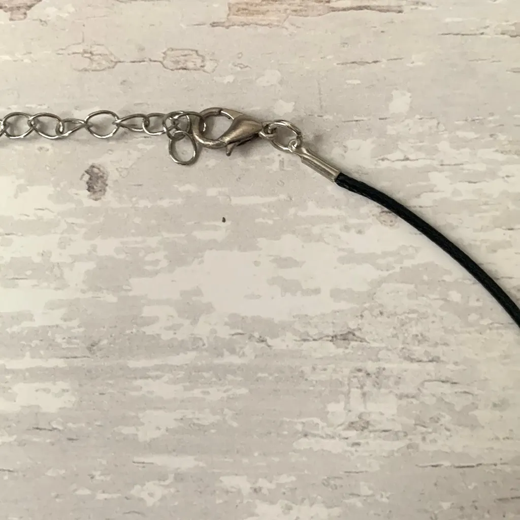 Pink Heart Seaglass Marble Round Stone Women’s Necklace Handmade 90s Jewelry NEW - Image 3