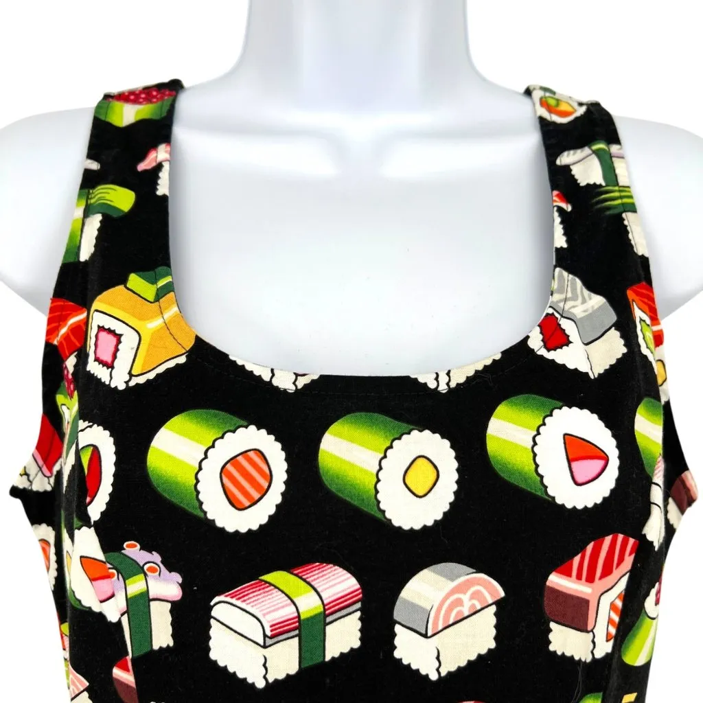 Retrolicious ModCloth Bento Box Sushi Print Sleeveless Dress Black Size Small - Image 3