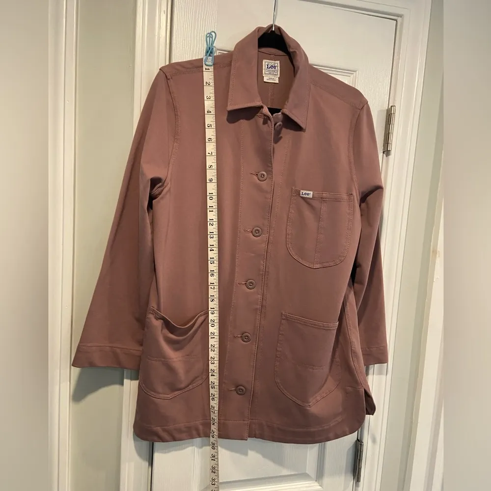 NWT Lee Layers Size XS Mauve Long Sleeve Button Front Collared Shacket Shirt - Image 8