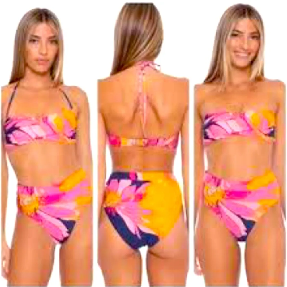 Trina Turk Breeze High Waisted Bikini Bottom & Padded bandeau top 6 - Image 2