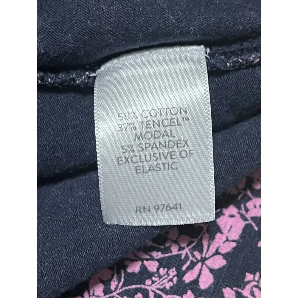 J Jill Top Size Measured Cotton Tencel Floral Keyhole Preppy Career Professional - Image 8