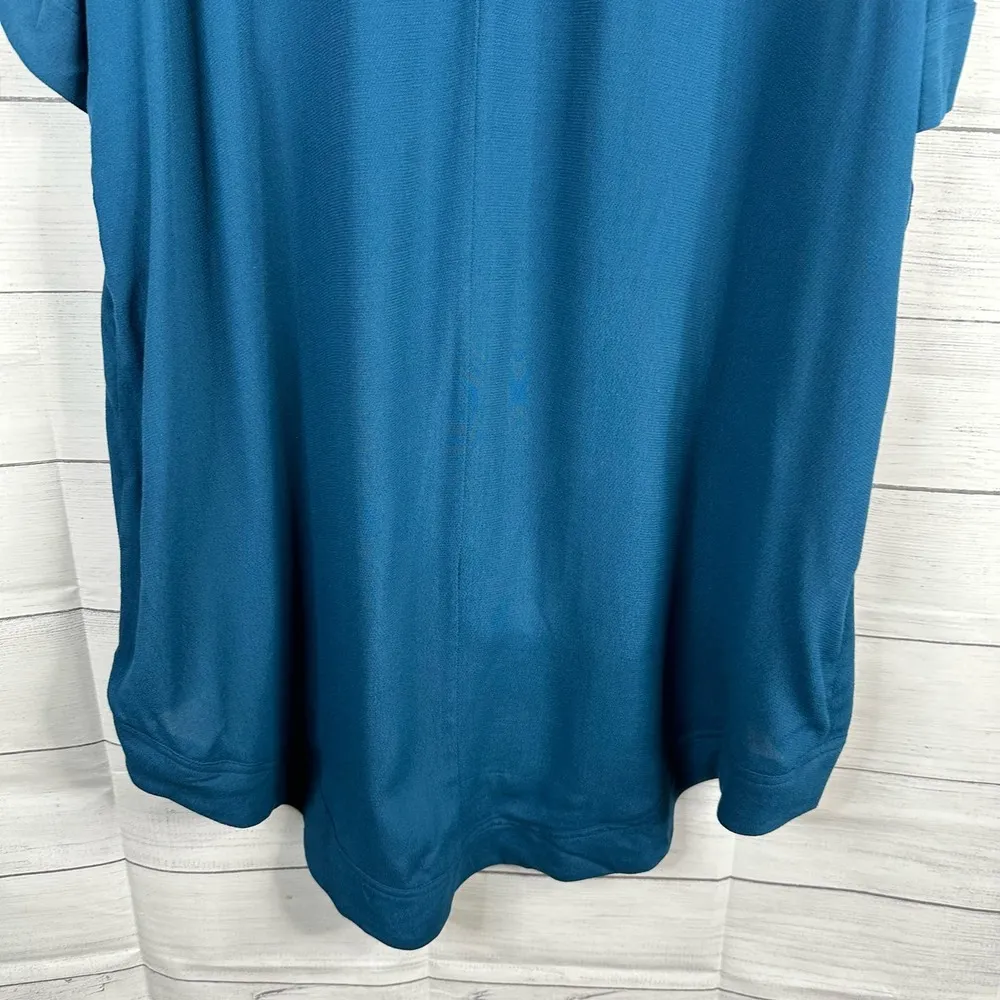 City Chic CCX Womens size L 20 Short Sleeve Tunic Dress Crepe Flowy Hi Low Blue - Image 8