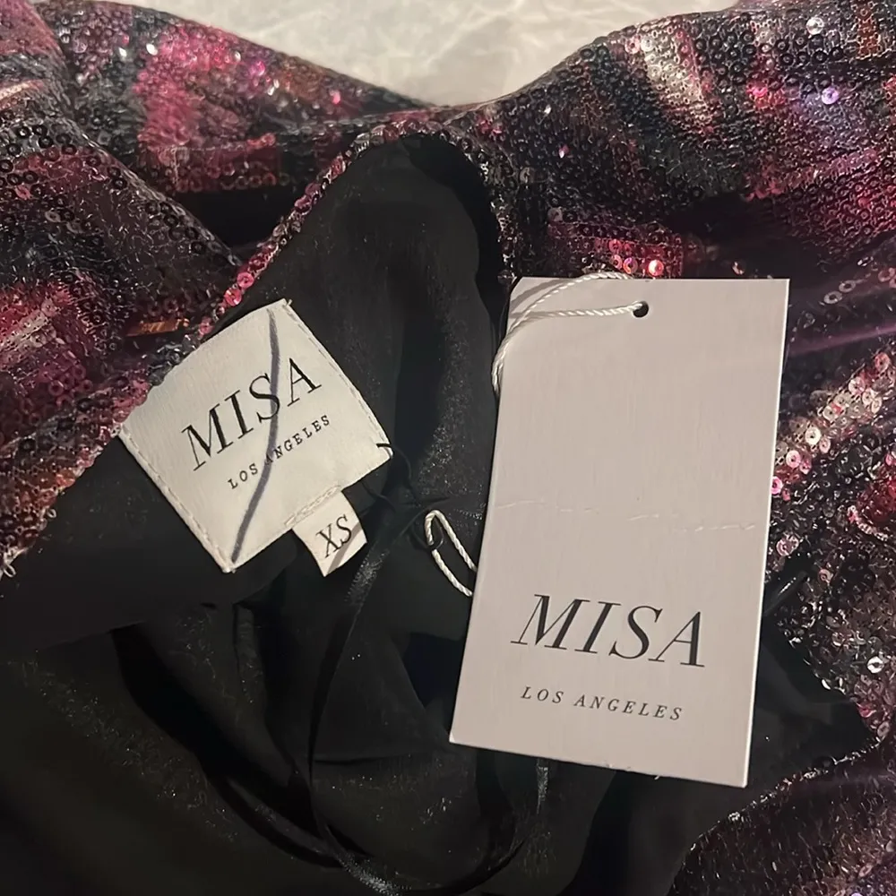 MISA Revolve Nova One-Shoulder Sequin Mini Dress, Purple Size XS New w/Tag $370 - Image 15
