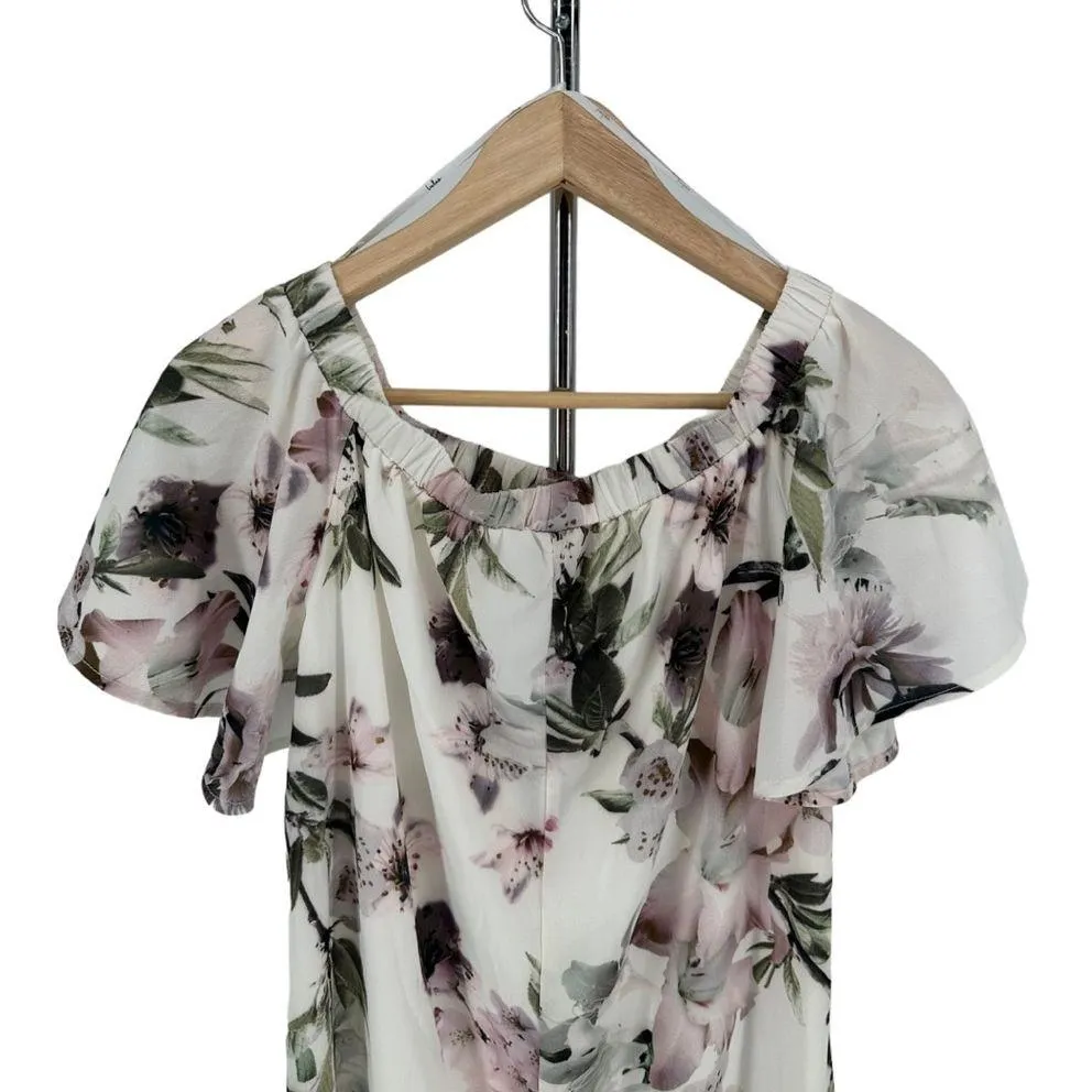 Lulu’s Dream of You Ivory Floral Print Off-the-Shoulder Shift Dress size S NWT - Image 7